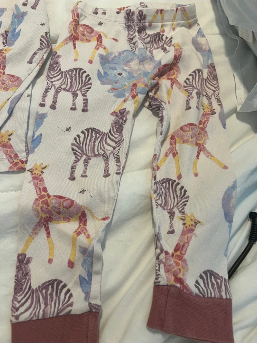 Burt’s Bees Kids Animal Print Pajama Set - Pink Accents